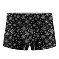 Black And White Snowflake Pattern Print Men's Boxer Briefs
