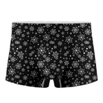 Black And White Snowflake Pattern Print Men's Boxer Briefs