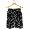 Black And White Snowflake Pattern Print Men's Shorts