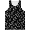 Black And White Snowflake Pattern Print Men's Tank Top