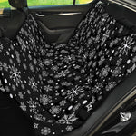 Black And White Snowflake Pattern Print Pet Car Back Seat Cover