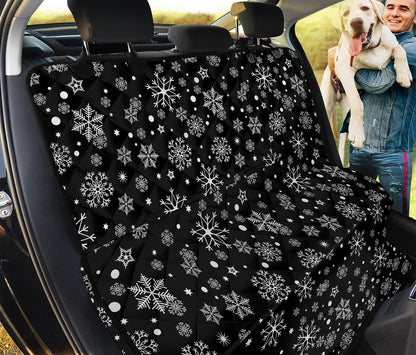 Black And White Snowflake Pattern Print Pet Car Back Seat Cover