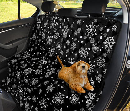 Black And White Snowflake Pattern Print Pet Car Back Seat Cover