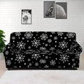 Black And White Snowflake Pattern Print Sofa Cover