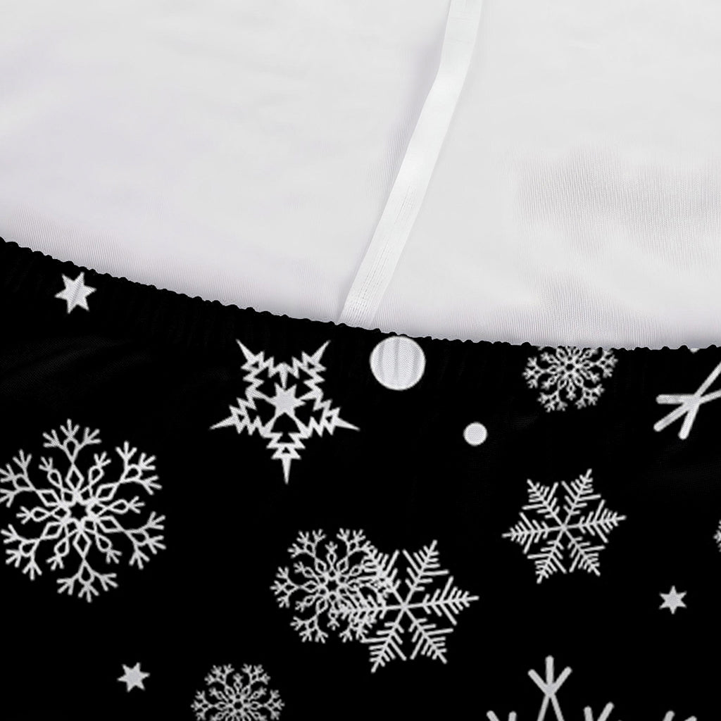 Black And White Snowflake Pattern Print Sofa Cover