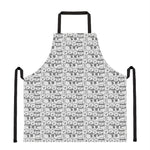 Black And White Snowman Pattern Print Apron