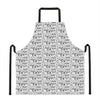 Black And White Snowman Pattern Print Apron