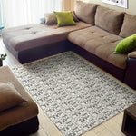 Black And White Snowman Pattern Print Area Rug