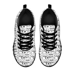 Black And White Snowman Pattern Print Black Sneakers