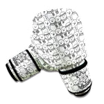 Black And White Snowman Pattern Print Boxing Gloves