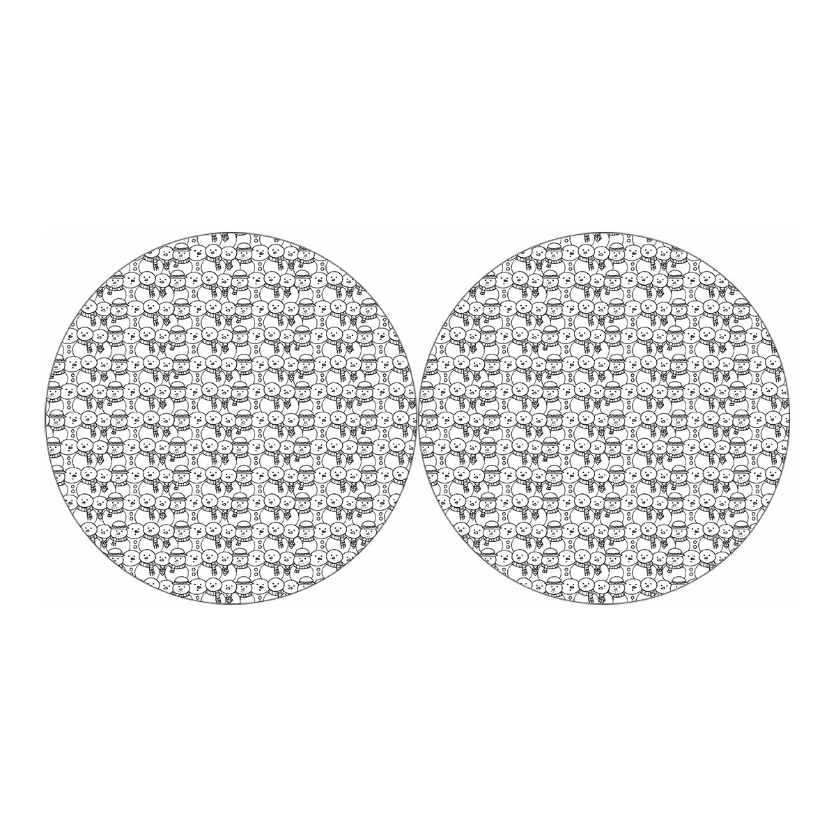 Black And White Snowman Pattern Print Car Coasters