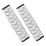 Black And White Snowman Pattern Print Car Seat Belt Covers