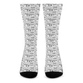 Black And White Snowman Pattern Print Crew Socks