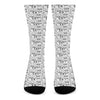 Black And White Snowman Pattern Print Crew Socks