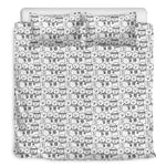 Black And White Snowman Pattern Print Duvet Cover Bedding Set