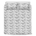 Black And White Snowman Pattern Print Duvet Cover Bedding Set