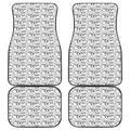 Black And White Snowman Pattern Print Front and Back Car Floor Mats