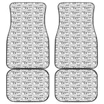 Black And White Snowman Pattern Print Front and Back Car Floor Mats