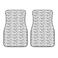 Black And White Snowman Pattern Print Front Car Floor Mats
