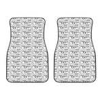 Black And White Snowman Pattern Print Front Car Floor Mats