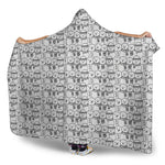 Black And White Snowman Pattern Print Hooded Blanket
