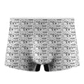 Black And White Snowman Pattern Print Men's Boxer Briefs