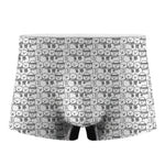 Black And White Snowman Pattern Print Men's Boxer Briefs