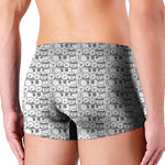 Black And White Snowman Pattern Print Men's Boxer Briefs
