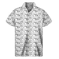 Black And White Snowman Pattern Print Men's Short Sleeve Shirt