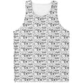 Black And White Snowman Pattern Print Men's Tank Top