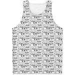 Black And White Snowman Pattern Print Men's Tank Top