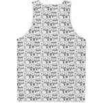 Black And White Snowman Pattern Print Men's Tank Top