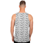 Black And White Snowman Pattern Print Men's Tank Top