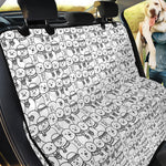 Black And White Snowman Pattern Print Pet Car Back Seat Cover