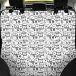 Black And White Snowman Pattern Print Pet Car Back Seat Cover