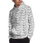 Black And White Snowman Pattern Print Pullover Hoodie