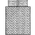Black And White Snowman Pattern Print Quilt Bed Set