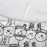 Black And White Snowman Pattern Print Sofa Cover