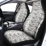 Black And White Snowman Pattern Print Universal Fit Car Seat Covers