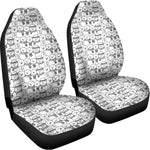 Black And White Snowman Pattern Print Universal Fit Car Seat Covers