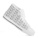 Black And White Snowman Pattern Print White High Top Shoes