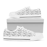 Black And White Snowman Pattern Print White Low Top Shoes