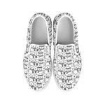 Black And White Snowman Pattern Print White Slip On Shoes