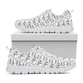 Black And White Snowman Pattern Print White Running Shoes