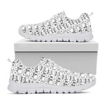 Black And White Snowman Pattern Print White Sneakers