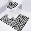 Black And White Soccer Ball Print 3 Piece Bath Mat Set