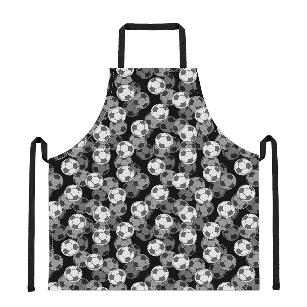 Black And White Soccer Ball Print Apron