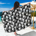 Black And White Soccer Ball Print Beach Sarong Wrap