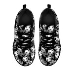 Black And White Soccer Ball Print Black Sneakers