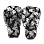 Black And White Soccer Ball Print Boxing Gloves